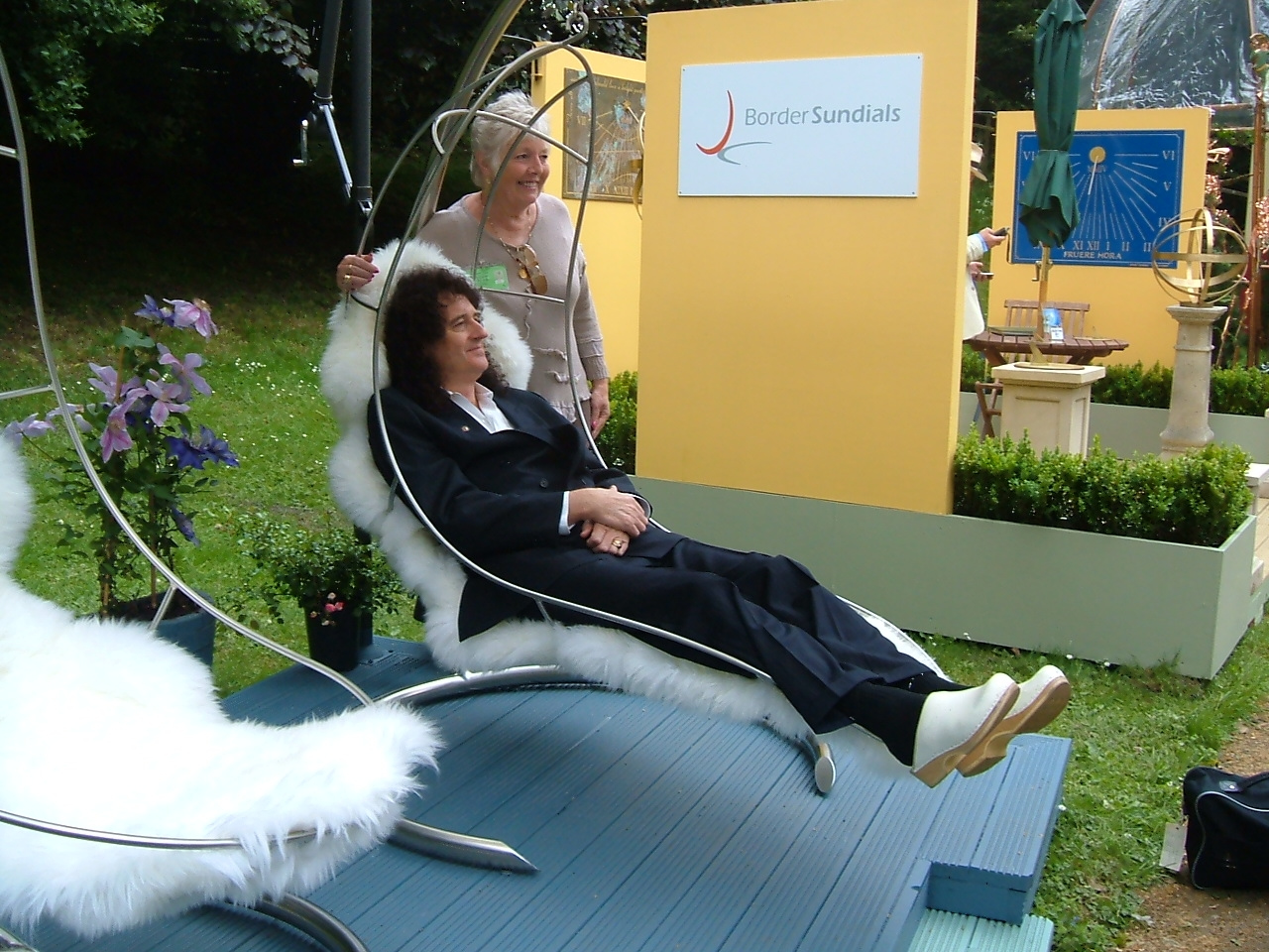 Brian May in Nirvana Hanging Chair